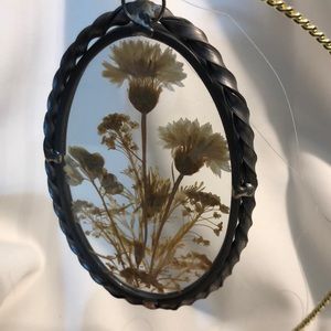 Vintage Lasting impressions pressed flower window hanging